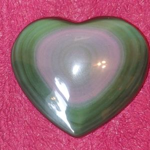 High Quality Rainbow Black Obsidian Heart